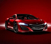 Deslumbrante Acura NSX vermelho: Uma fusão de beleza e desempenho