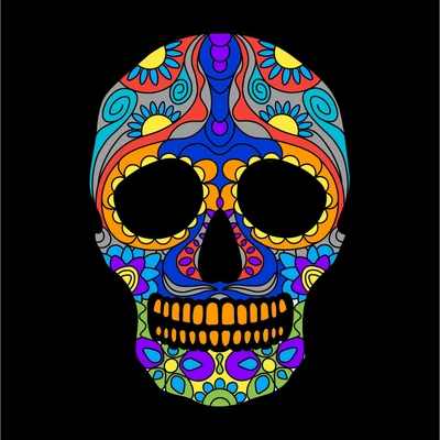 Lebhaft dekoriertes Calavera-Schädel-Design