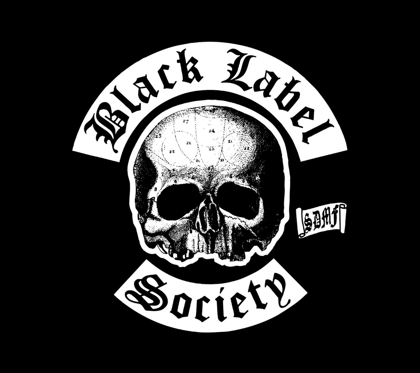 Lade black label society, bls, logo, sdmf, schädel Hintergrund herunter