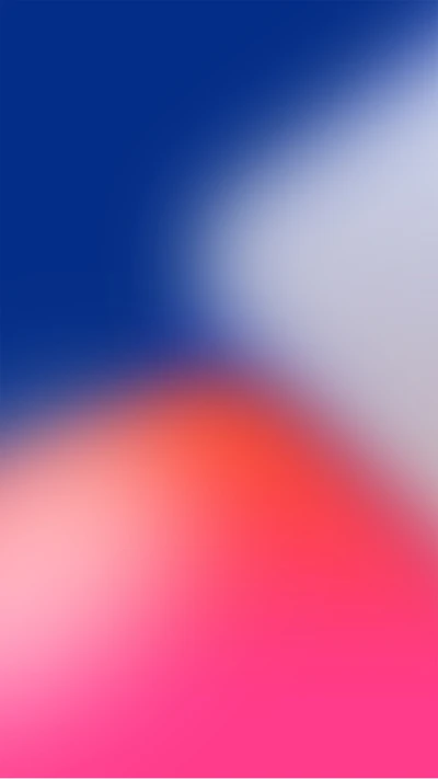 Fond dégradé abstrait inspiré par le design de l'iPhone X, avec des teintes vives de bleu, rose et blanc.