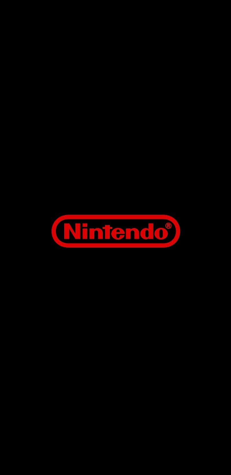 Крупный план логотипа nintendo на черном фоне (amoled, чёрный, классика, игры, gaming)