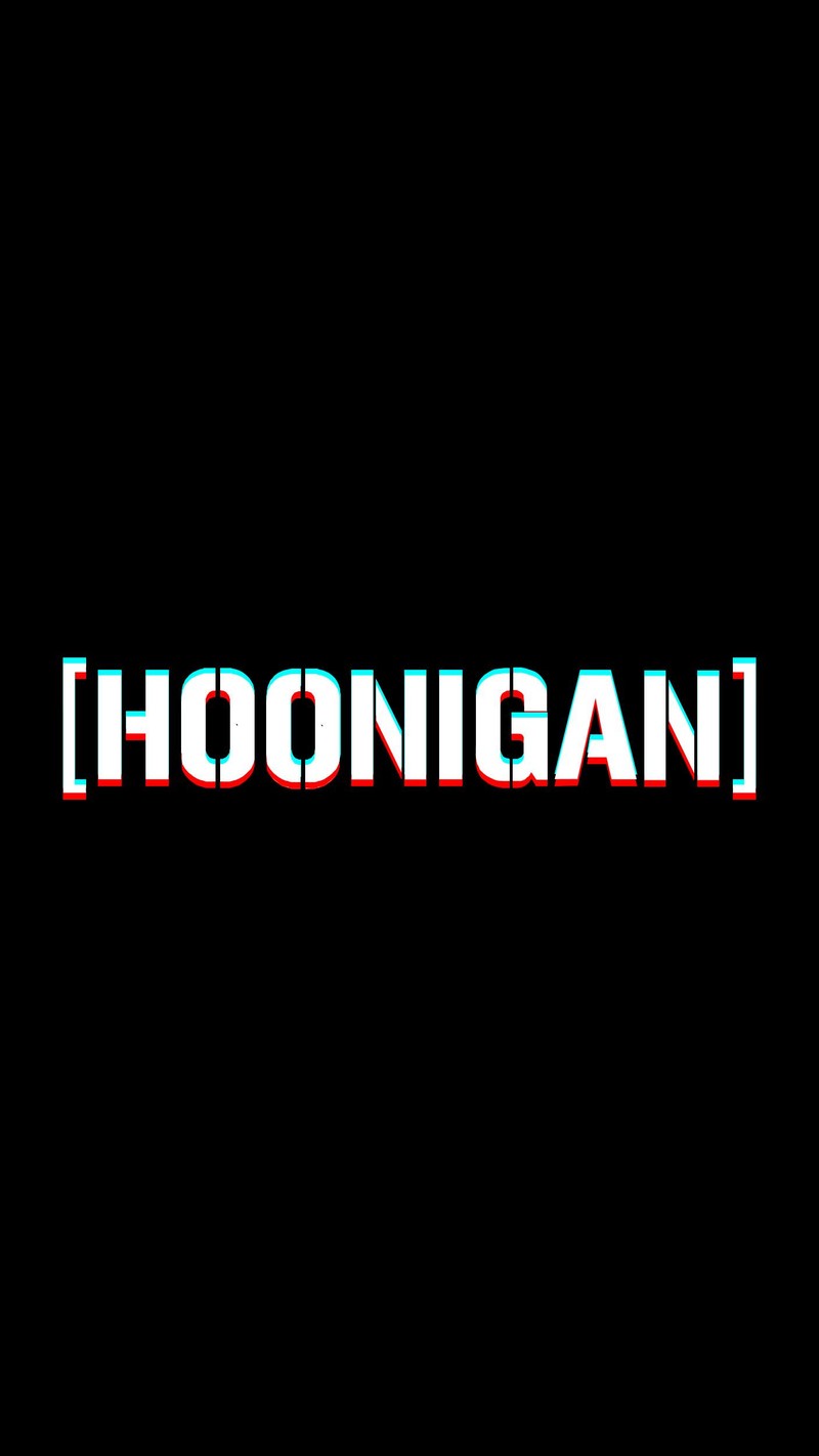 Изображение на черном фоне с надписью hoonigant (чёрный, сбой, хунинган, hoonigan, кен блок)