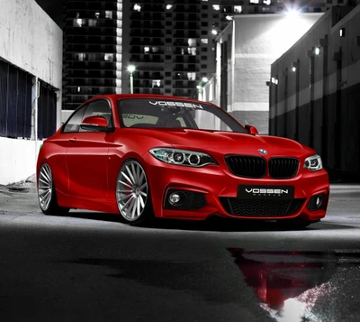 incroyable, bmw, voiture rouge