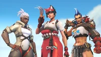 Trio dynamique d'Overwatch 2 : Sojourn, Kiriko et Junker Queen