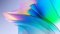 Colorful Abstract Glass Waves in Soft Gradient Background