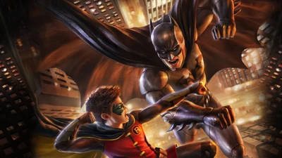 Batman e Robin se envolvem em uma batalha dinâmica contra o crime na Cidade de Gotham