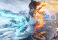 Korra: Maestra de los Elementos en un Paisaje Mítico