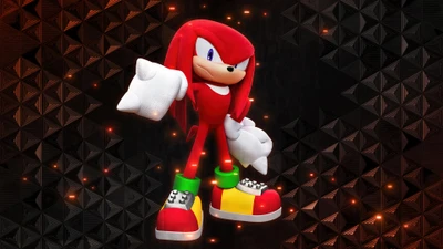 Knuckles der Echidna in Sonic Frontiers: Dynamische Pose und Lebendige Farben