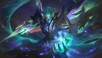 Dragonmancer Kassadin: Poder etéreo desatado en el arte de splash de League of Legends