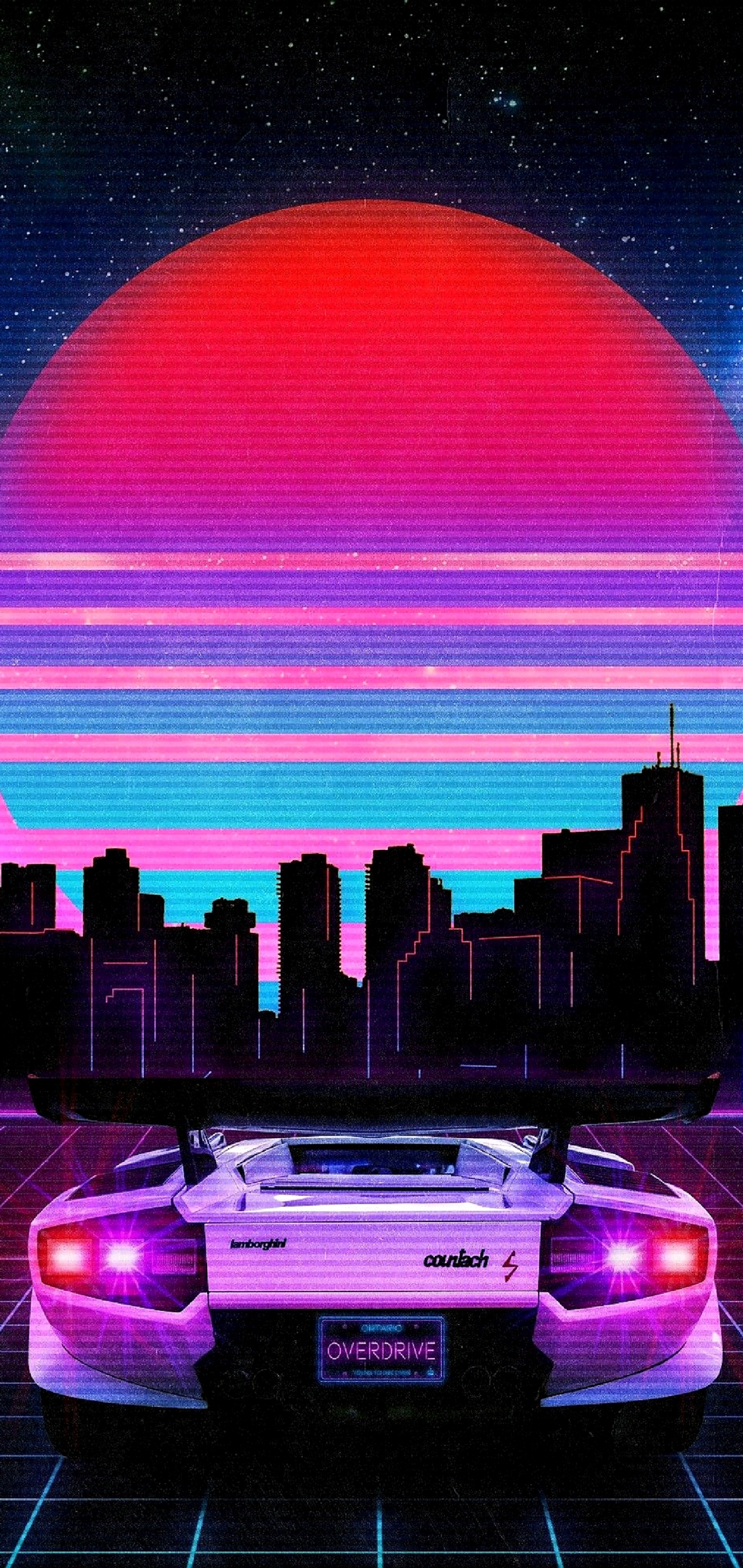 Lade ästhetik, vaporwave, toronto, magenta, lila Hintergrund herunter