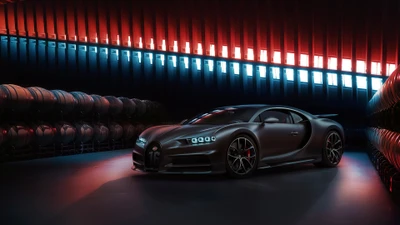 bugatti chiron, темная эстетика, суперкар, машины, обои 4k