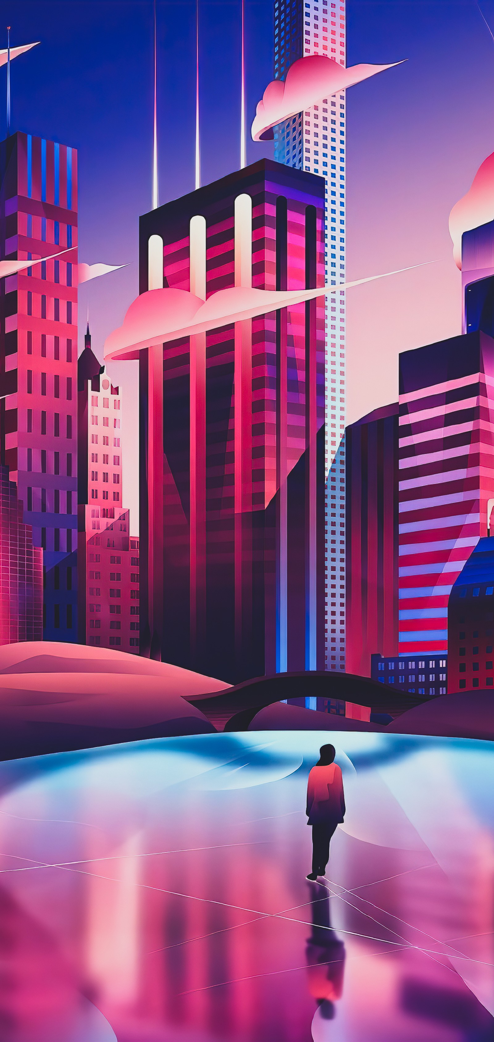 Lade metropole, illustration, illustrator, architektur, kunst Hintergrund herunter