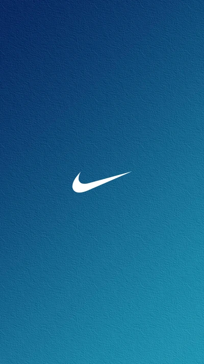 Logotipo minimalista da Nike em um fundo azul