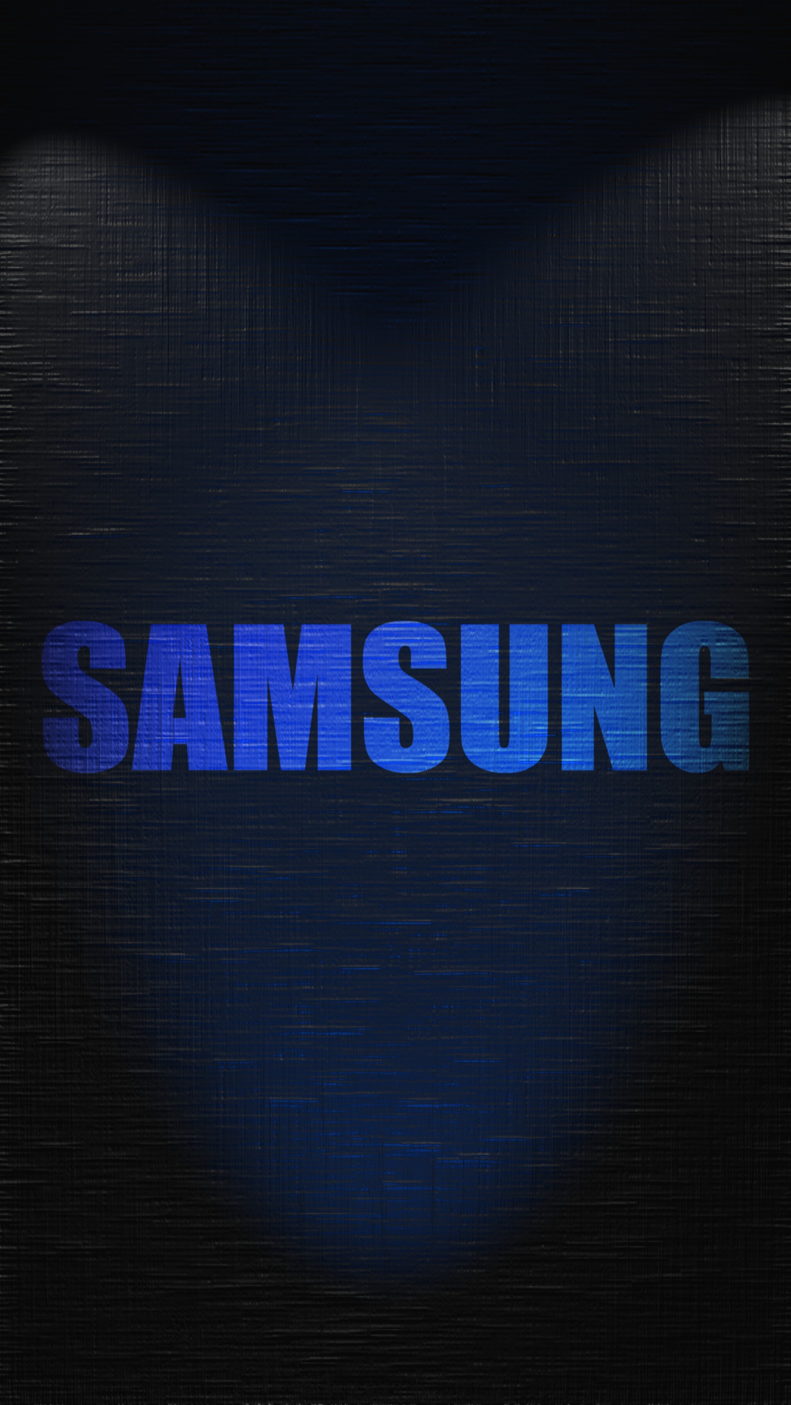 Un gros plan du logo samsung sur un fond noir (fond hd, samsung)