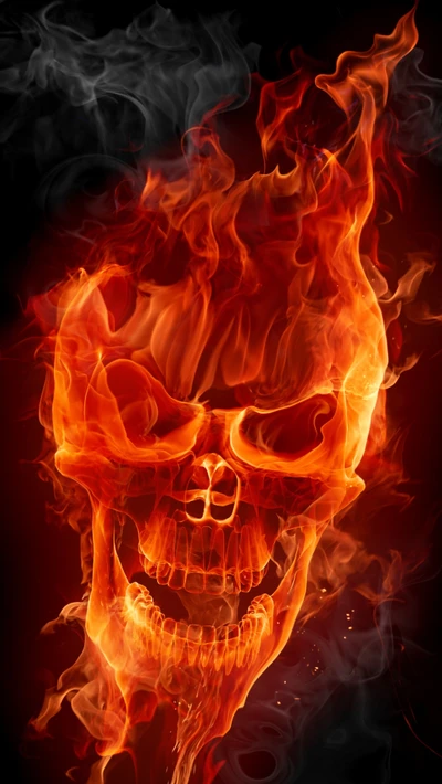 3d, bones, fantasy, fire, flames