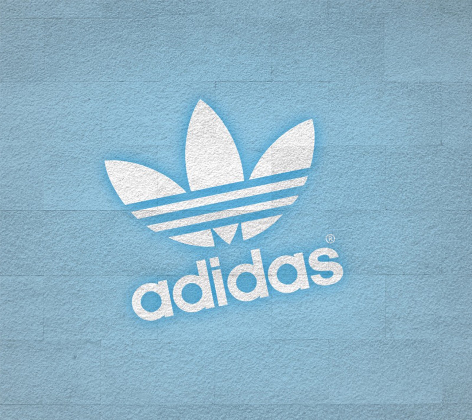 Logotipo da adidas em uma parede azul (azul)