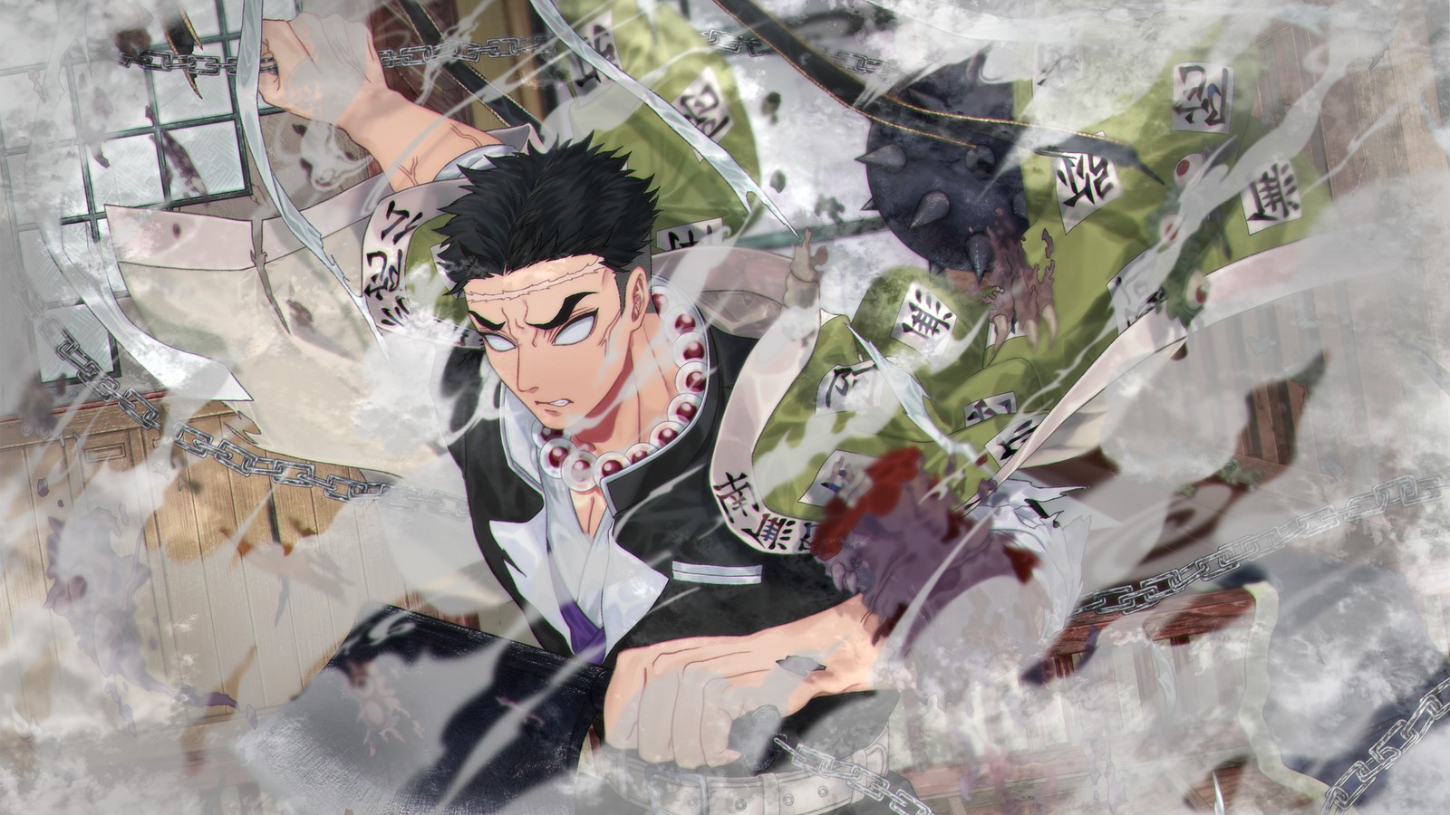 gyomei, himejima, demon slayer kimetsu no yaiba, anime, 鬼滅の刃 Download Wallpaper