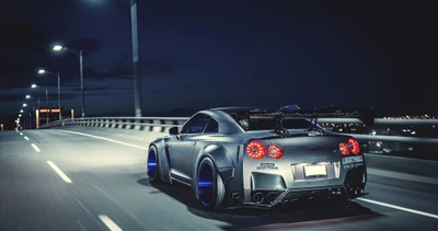 bleu, voiture, gris, gtr, rouge