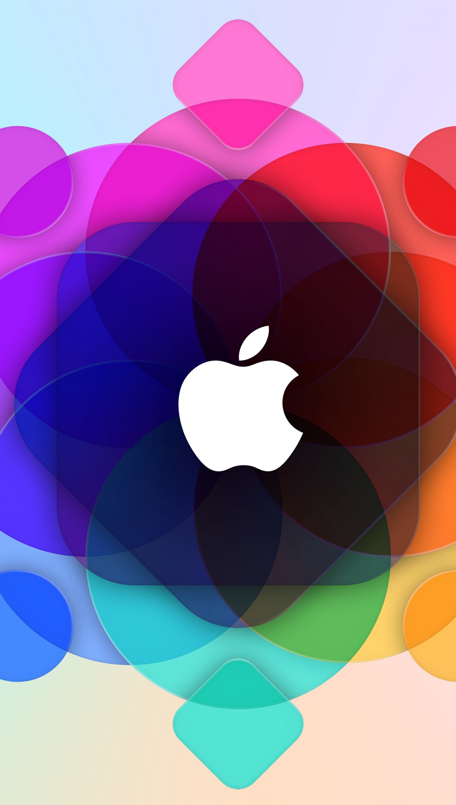 Um logo da apple colorido em um fundo colorido (maçã, colorido, logotipo)