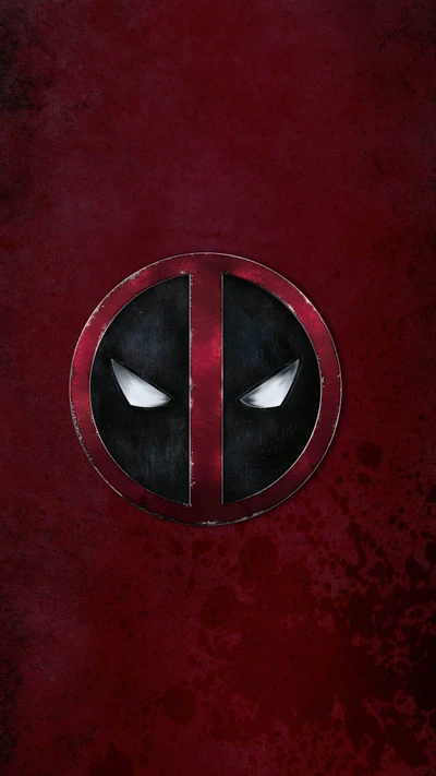 Logo de Deadpool sur un fond rouge sang