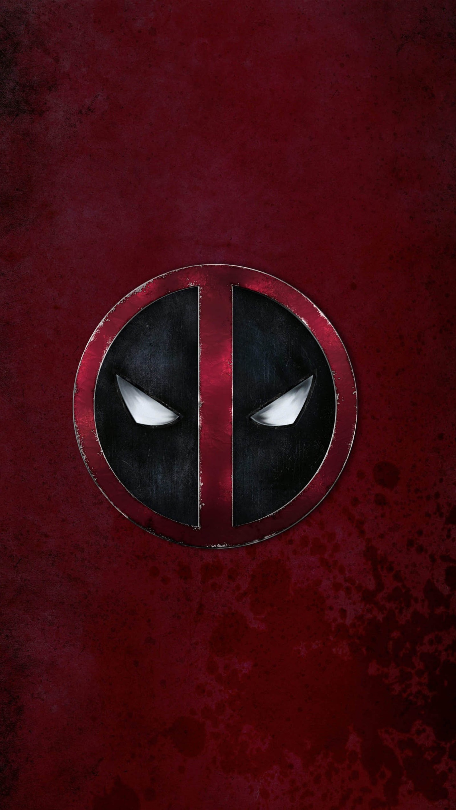 Deadpool logo on a red background with a grungy look (avengers, blood, dead, deadpool, logo)