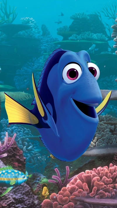 Dory le poisson chirurgien bleu dans une aventure colorée dans un récif corallien