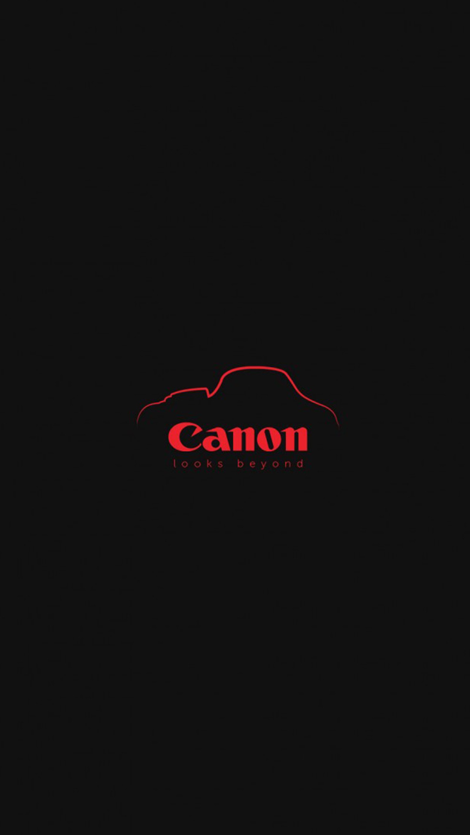 A black background with a red canon logo on it (black, camera, canon, logo, logos)