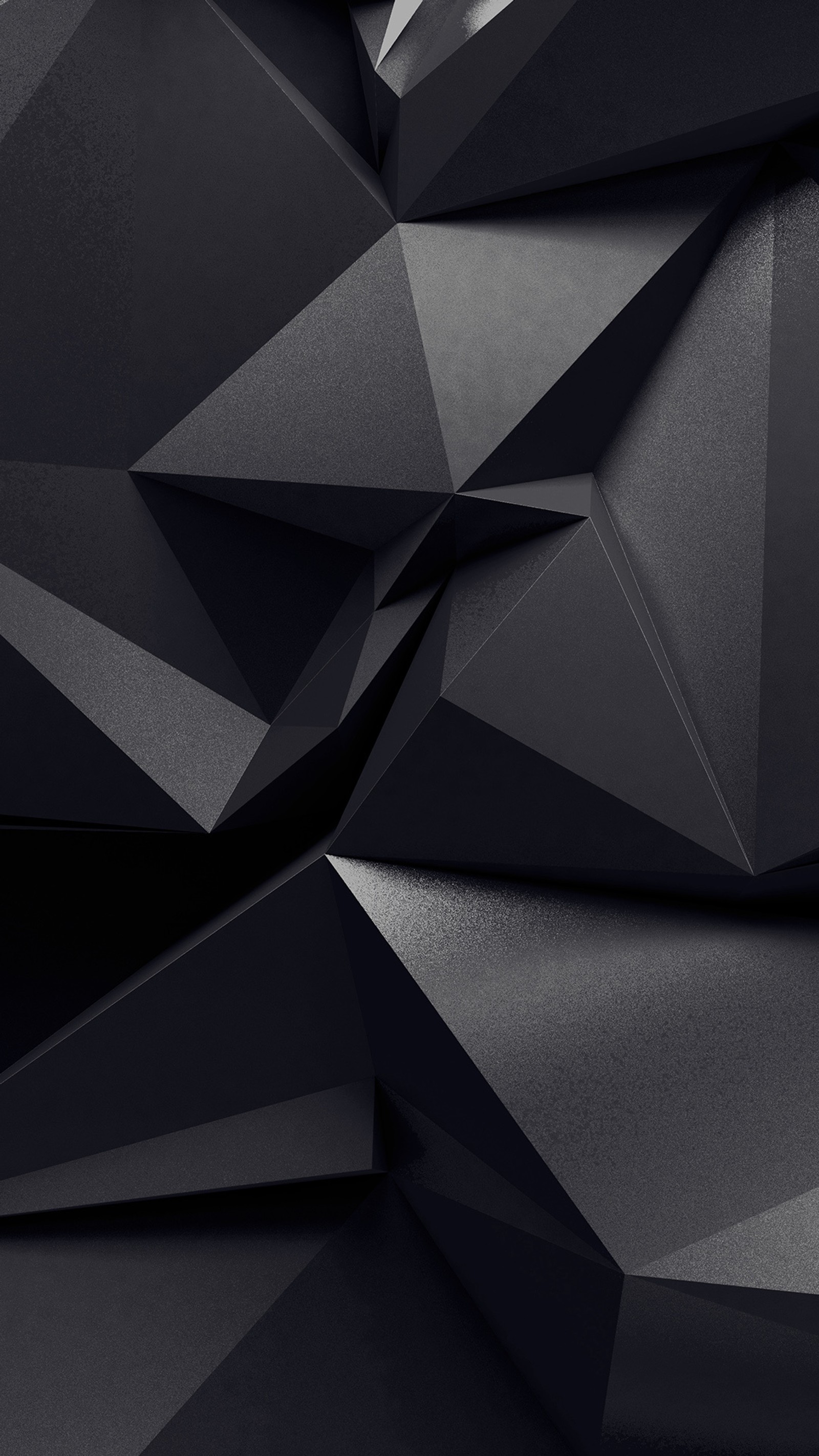 A close up of a black wall with a bunch of triangles (3d, abstract, android, black, infinix)