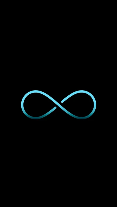 Symbole de l'infini bleu sur fond noir, représentant l'éternité et des possibilités illimitées.