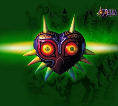 Majora's Mask: Iconic Heart with Spikes and Enigmatic Eyes