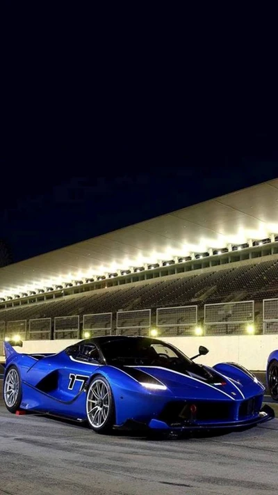 blue, car, ferrari, speed