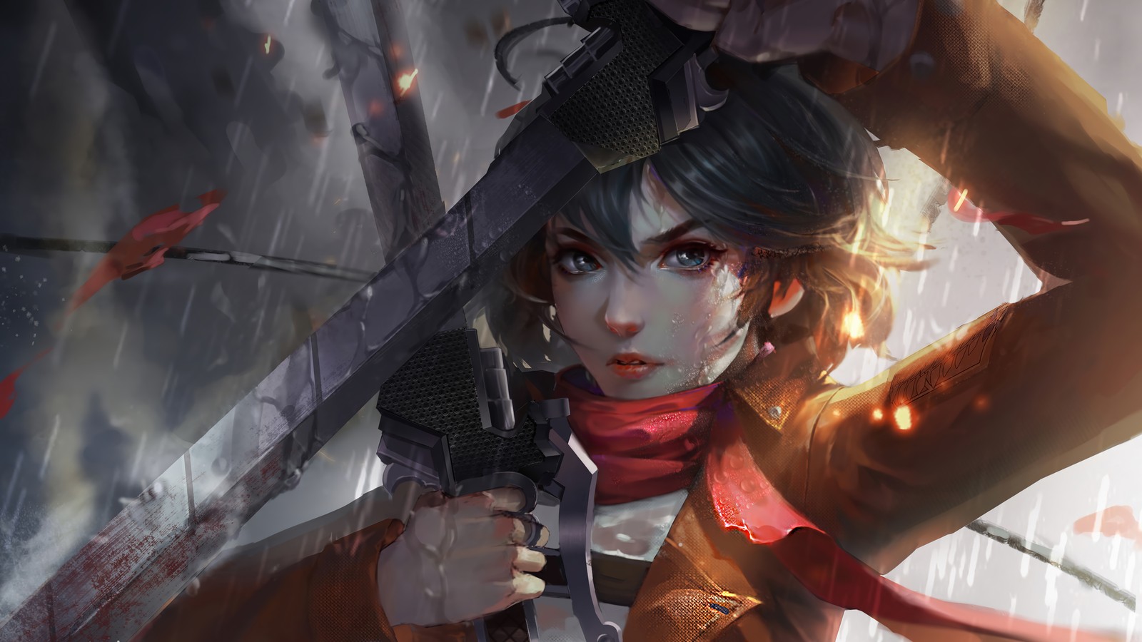 mikasa ackerman, attack on titan, shingeki no kyojin, aot, 進撃の巨人 Download Wallpaper