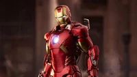 Figura de acción de Iron Man en vibrante armadura carmesí