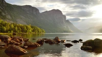 fjord, geiranger, natur, lake district, see