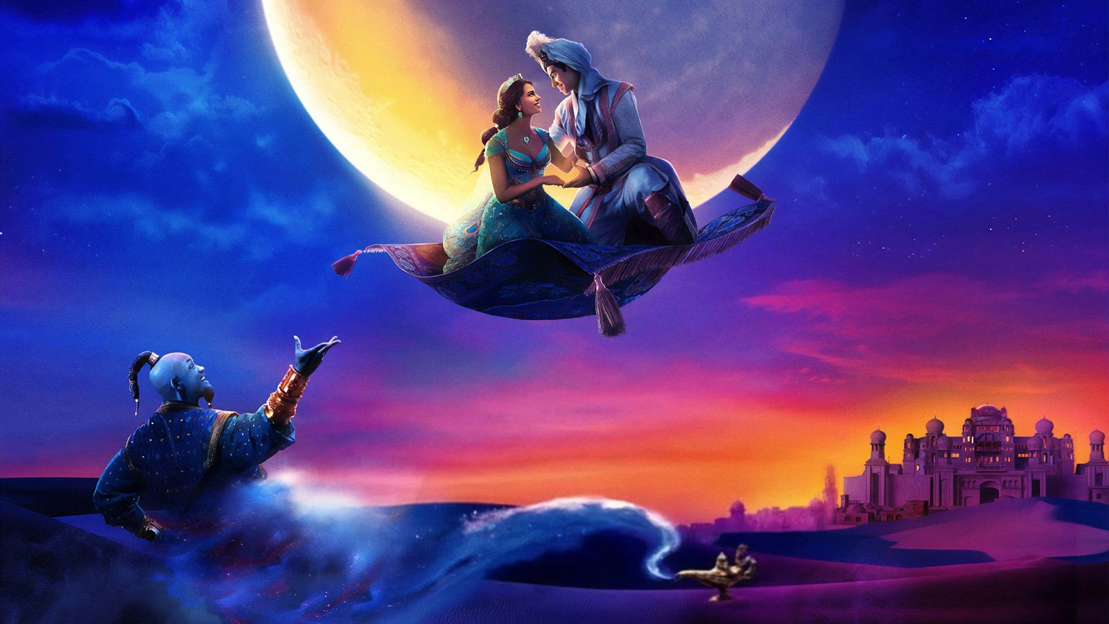 Descargar fondo de pantalla aladino 2019, aladdin 2019, película, genio, jazmín