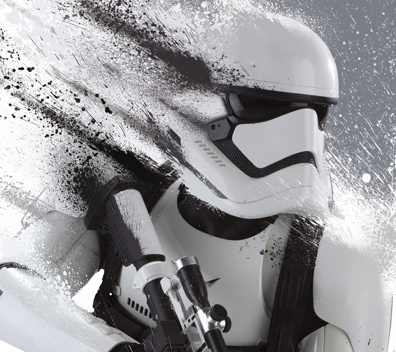 There is a storm trooper that is spraying paint on the wall (galaxy, samsung, star wars, stormtrooper)