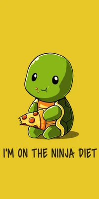 diet, ninja, pizza, sayings, turtle wallpaper