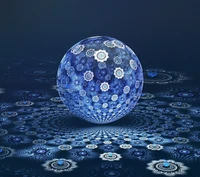 ball, blue, fractal wallpaper