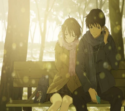 Momentos tranquilos de amor: Um romance de anime na natureza