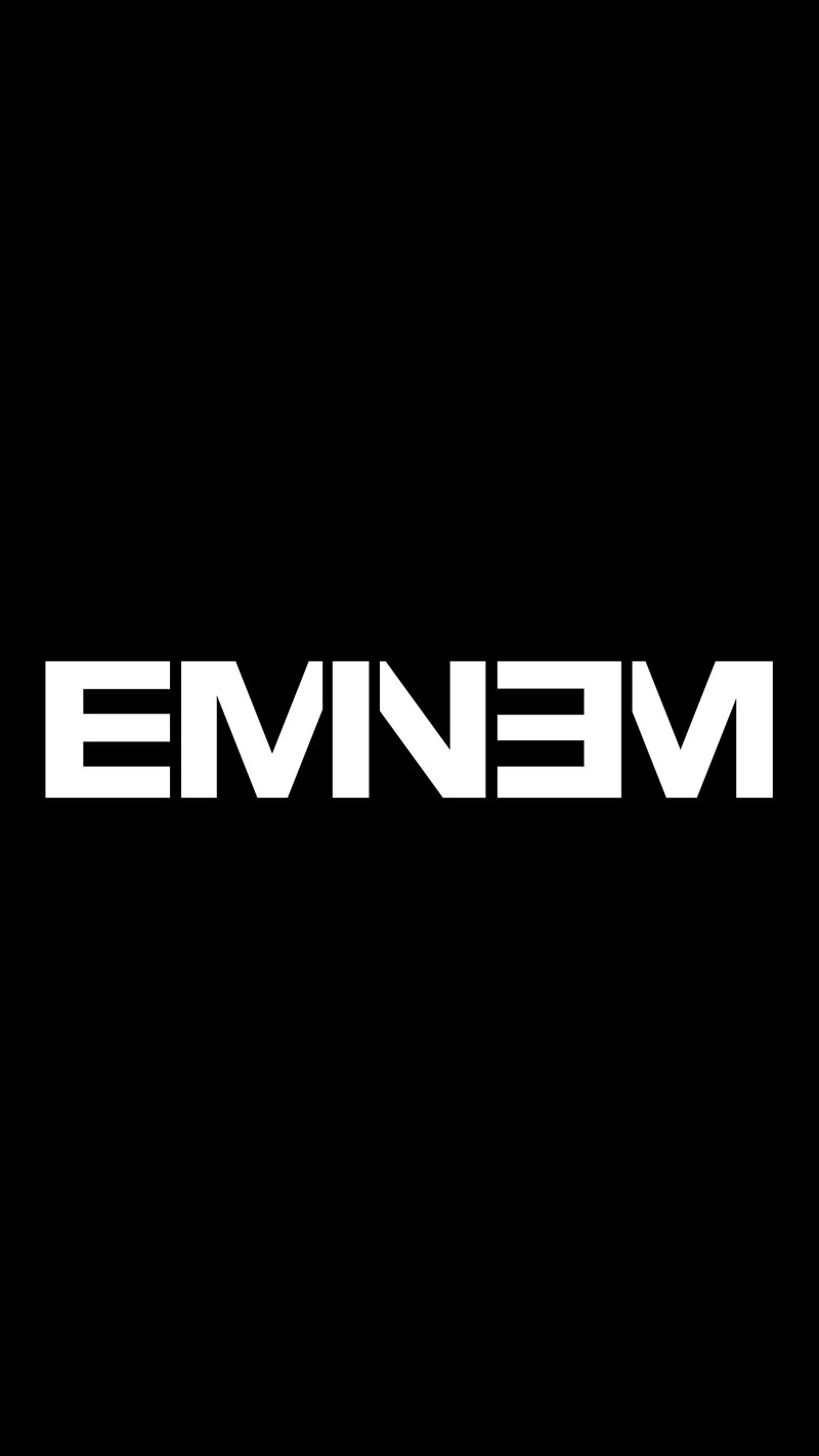 Крупный план черного фона с белым логотипом (эминем, eminem, логотип, слим шейди, slim shady)