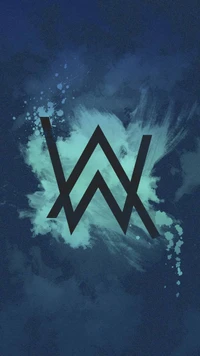 Alan Walker Logo on a Vibrant Blue Background