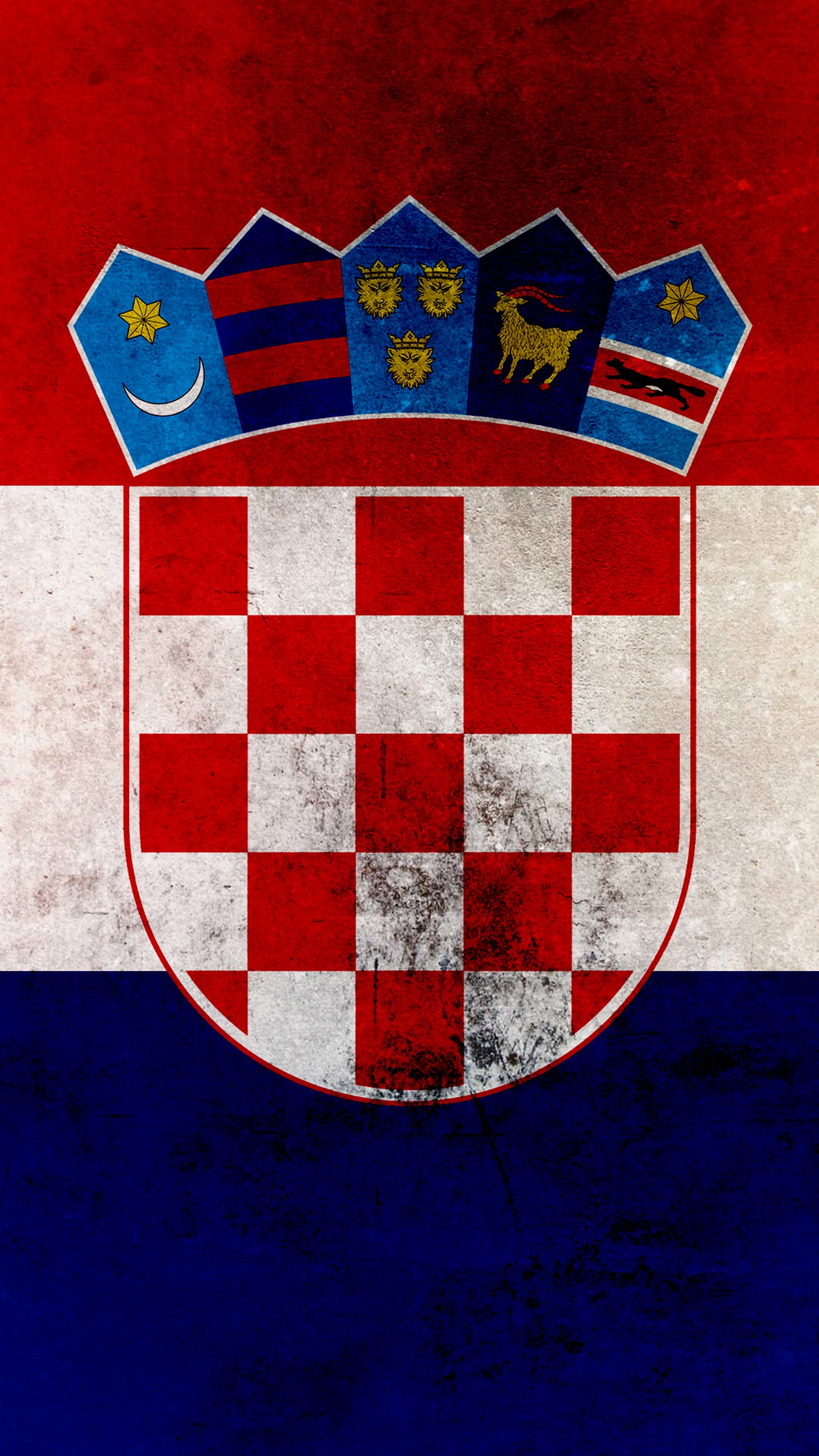 Ein arabisches bild der kroatischen flagge mit einem wappen. (kroatien, europa, fahne, grunge)