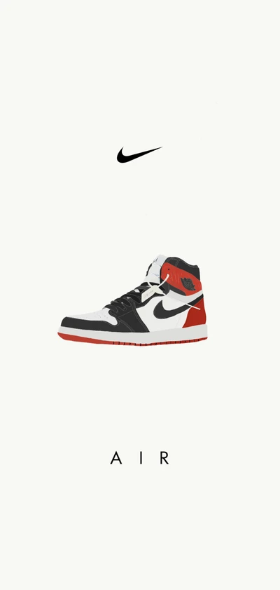 Tênis Air Jordan Retro em preto, branco e vermelho