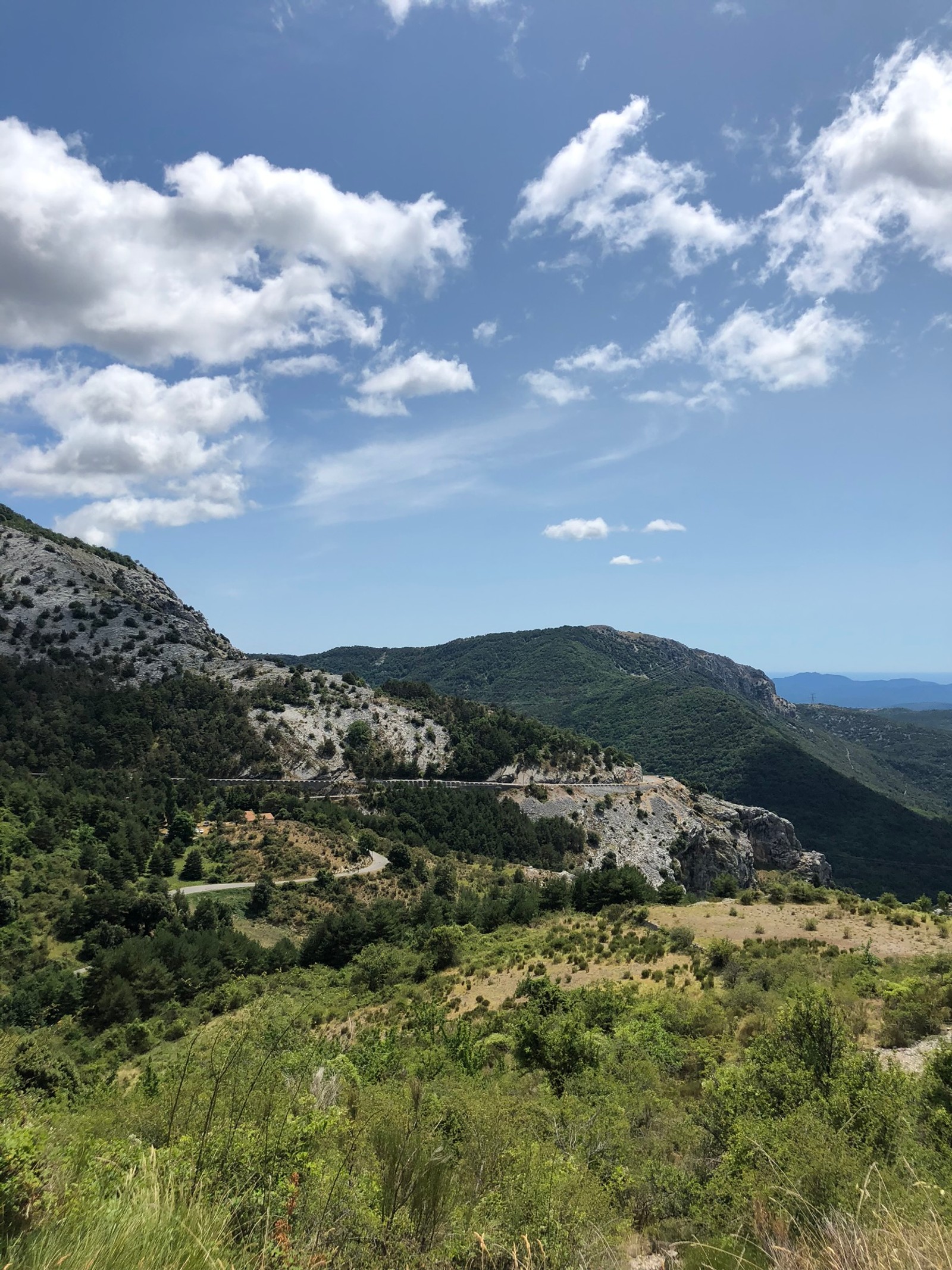 There is a view of a valley with a mountain in the background (vegetation, mountainous landforms, cloud, highland, plant community)