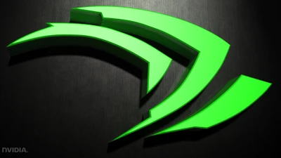 Logo de NVIDIA GeForce en diseño gráfico verde neón