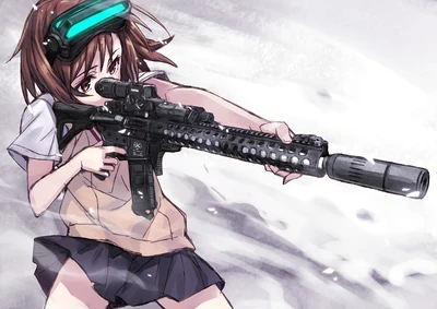 mikoto misaka, anime, arme, arme à feu, kamijou touma