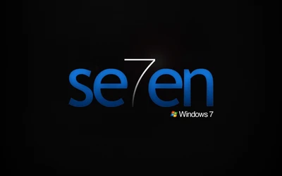 Windows 7-Logo mit Text auf Mitternachts Hintergrund