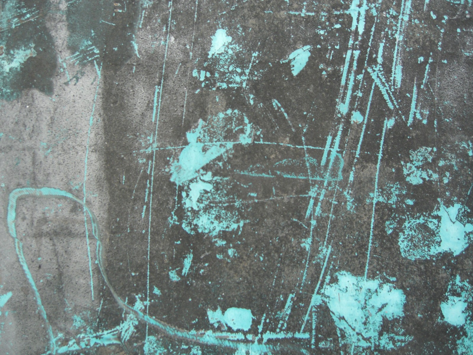 Arafed photograph of a dirty wall with a blue paint (green, wall, pattern, branching, art)