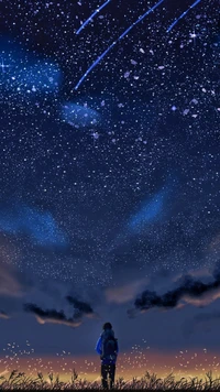 anime, hd, night, stars wallpaper