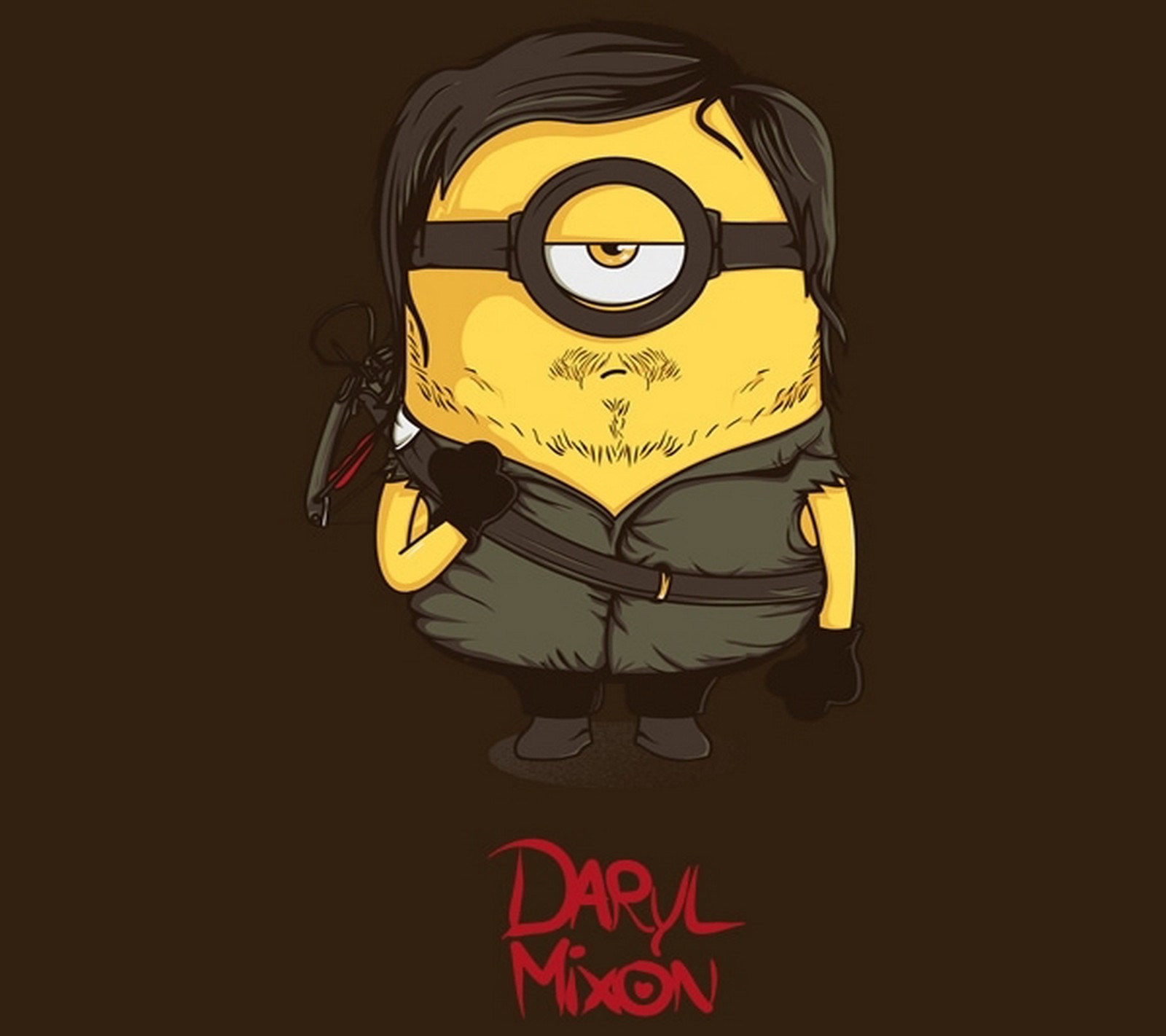 Скачать обои дэриел диксон, daryl dixon, подлый, веселье, minion